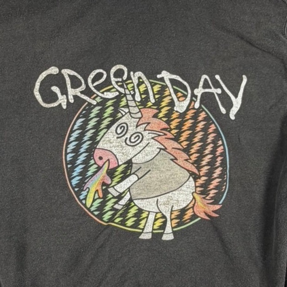 Green Day Hoodie Women S Black Graphic Unicorn Band Merch Pullover Sweatshirt